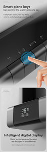 Panneau de <span class=keywords><strong>douche</strong></span> thermostatique intelligent à 360 degrés avec affichage numérique LED hydropower mural brossé pour appartement et hôtel - Product Image 5