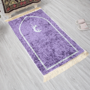 Tapis de prière musulman moderne pour hommes, femmes et enfants, tapis en velours épais et rembourré, lavable, portable, pour la maison, la mosquée et les voyages - Product Image 4