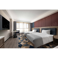 Meubles d'hôtel ensembles de chambre cinq étoiles meubles sur mesure de luxe pour hôtel ensembles de chambre à coucher meubles doubles lit d'hôtel en bois