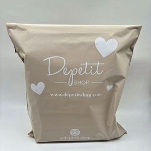 Custom LOGO Printed <b>Waterproof</b> Poly Ship Mailer Peach Nude Beige Polymailer Shipping Bag for Clothing - Product Image 2