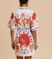 Robe chemise décontractée à imprimé animal des fonds marins pour femmes tenues de vacances femme