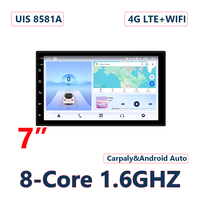 Reproductor MP5 Multimedia de 7 Pulgadas, 64 GB, 8 Núcleos, 2 DIN, Pantalla Táctil QLED Universal, Carplay, Android Auto, Radio para Auto, Estéreo, GPS, Navegación