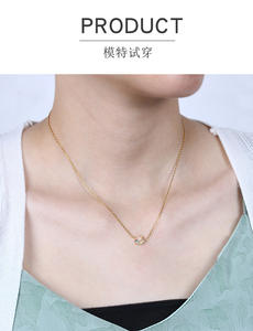 Collana di gioielli di moda in <span class=keywords><strong>argento</strong></span> Sterling 925 collana di <span class=keywords><strong>luna</strong></span> colorata zircone placcato oro collana da donna - Product Image 6