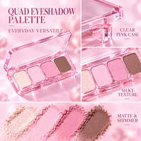 Palette d'ombres à paupières personnalisée 4 couleurs, fabricant de cosmétiques haut de gamme OEM, palette d'ombres à paupières mates et scintillantes de haute qualité, marque privée