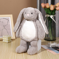 Jouets en peluche personnalisés lapin et éléphant avec rembourrage en coton PP, logo personnalisé pour promotion, animaux en peluche de 30 cm