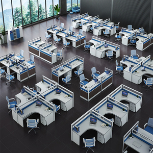 Mampara <span class=keywords><strong>de</strong></span> Oficina Flexible en Forma <span class=keywords><strong>de</strong></span> I, Moderna Estación <span class=keywords><strong>de</strong></span> Trabajo, Cubículo, Mesa <span class=keywords><strong>para</strong></span> 4 Personas, <span class=keywords><strong>para</strong></span> Uso en la Escuela o en la Empresa - Product Image 3
