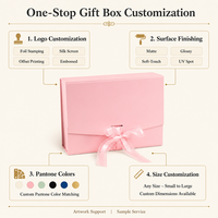 Boîte cadeau portable de luxe pliable en carton gris avec chemises, ruban, gaufrage, logo personnalisé et fermeture magnétique pour cosmétiques et bijoux