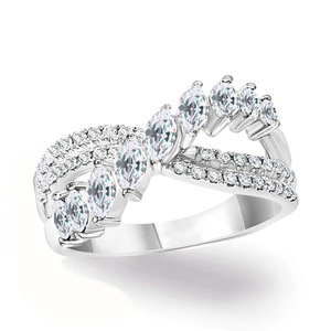 Anello con Cristalli Marquise per Donne, Stile Regale, Elegante Accessorio Moda per Uso Quotidiano e Feste - Product Image 3