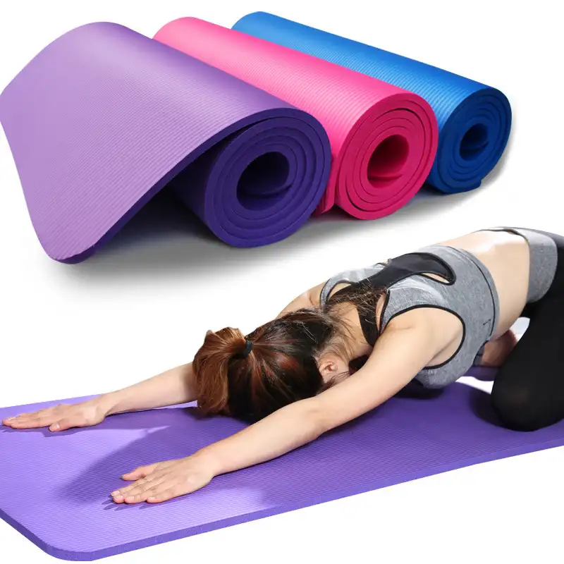 La migliore Vendita Bordo Coperto Antiscivolo 10mm di Spessore Alta Rimbalzo NBR eco-friendly Stuoia di Yoga Set per la Casa I Principianti di Fitness stuoia di yoga