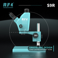Microscope stéréoscopique trinoculaire RF4 S9R 7-74X avec oculaires WF10X/27, champ ultra-large, éclairage LED 144, caméra pour réparation de téléphones
