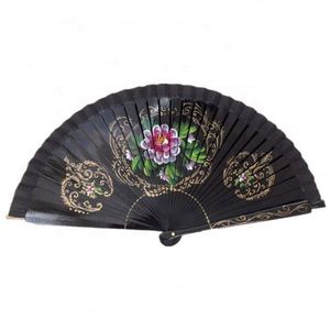 Éventail pliant en bois peint à la main, motif flamenco espagnol vintage, personnalisable avec logo – Vente chaude - Product Image 3