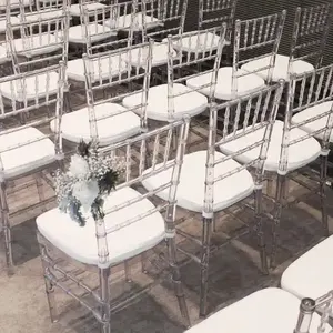 Wholesale Modern Transparent Crystal Hotel Banquet Napoleon Plastic Acrylic Tiffany Wedding Clear Chiavari Chair For Events