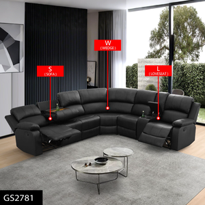 Fabriek Directe Fauteuil Sectionele Hoek Woonbank Set Modern Design Houten Frame Uitschuifbare Lederen Bekleding <span class=keywords><strong>Massage</strong></span> - Product Image 1