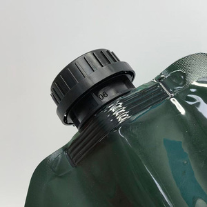 Eco-friendly Glossy Black 5L PE <b>Plastic</b> <b>Packaging</b> Bottom Transparent Bag Durable Leak Proof Spout Pouch With Valve For Beverage - Product Image 2