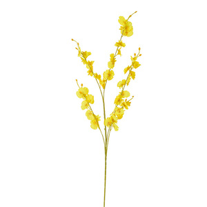 Fleurs d'orchidées artificielles jaunes en soie, imperméables, pour décorations de mariage et de maison - Product Image 5