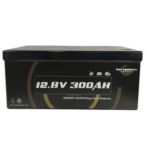 Max Power 12,8 V 300Ah Ciclo profundo LiFePO4 Batería de peso ligero Respetuoso con el medio ambiente Larga capacidad para EV RV y aplicaciones - Product Image 1