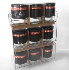 9 Stück schwarz gold Glas Organizer Lebensmittel behälter Box Supply Lager regal Kanister Set für die Küche Lagerung