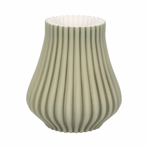 Vaso in Porcellana Scanalato, Colore Neutro Morbido, Texture Verticale Scolpita, Vaso Decorativo per Fiori, per Soggiorno e Arredamento Casa - Product Image 1