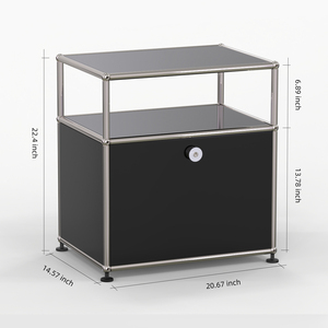 Bàn cạnh giường ngủ phong cách giữa thế kỷ màu đen, Nội thất mô-đun bằng kim loại thép không gỉ, Nội thất có thể tùy chỉnh - Product Image 6