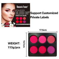 Palette de fards à joues en poudre pressée 6 couleurs, maquillage pigmenté