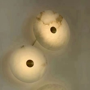 Lámpara de pared de mármol Led E27, iluminación nórdica minimalista para entrada y mesita de noche - Product Image 2