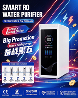 Promotion Black Friday : Machine de purification d'eau par osmose inverse RO pour usage domestique et cuisine, cartouche RO en plastique pour eau pure Bac