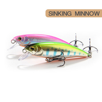 Vente en gros de leurres de pêche en eau douce japonais 52X Mini Small Minnow 4,2g 4,5g à descente rapide pour truites et perches, hameçons de pêche