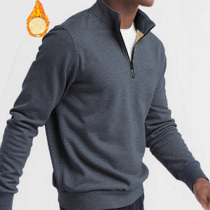 Chaqueta de invierno de algodón 100% para <span class=keywords><strong>hombre</strong></span>, sudadera de lana de cordero de Color sólido con <span class=keywords><strong>cuello</strong></span> <span class=keywords><strong>alto</strong></span> y cremallera, capa Base, ropa con estampado Digital - Product Image 5