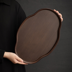 ถาดไม้ไผ่สไตล์ญี่ปุ่นลายพืชไม่สมมาตรสำหรับตกแต่งเสิร์ฟผลไม้ - Product Image 1