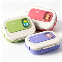 Boîte à lunch bento pour enfants en acier inoxydable 304 à 5 compartiments, boîte à lunch anti-fuite avec cuillère et fourchette, qualité alimentaire pour les enfants à l'école
