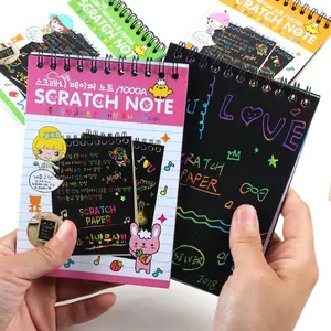 2024 juguetes clásicos 10 uds/libro Magic Scratch arcoíris papel para colorear tarjetas raspado dibujo juguetes para niños papel de rascar arcoíris