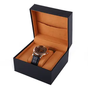 Hanhong fábrica fabricantes elegante diseño reloj paquete caja lujo PU cuero regalo paquete Flip personalizado reloj caja