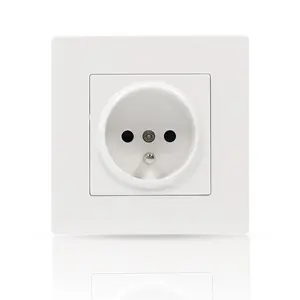 Professional Supplier French Socket And Switch PC Copper Quality European French Type 86*86 Electrical Wall Socket