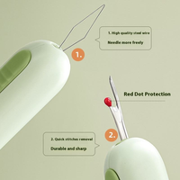 Enfile-aiguille automatique 2-en-1 et coupe-fil, nouveaux découseurs en plastique pour couture et tricot manuels, emballés en sachet