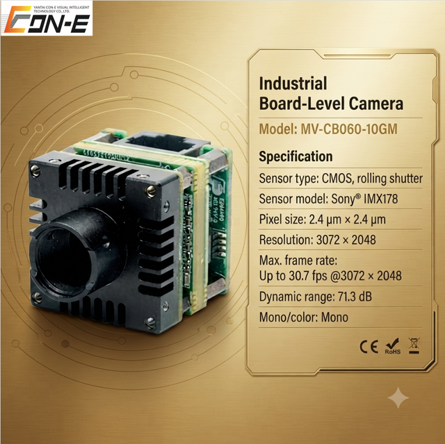 High Speed GigE Industrial Camera IMX178 Sensor MV-CB060-10GM/C Full Resolution 19.1 FPS Machine Vision Camera