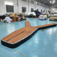 Ponton gonflable durable de dock de la plate-forme flottante Y de stationnement de bateau à moteur avec la surface de teck