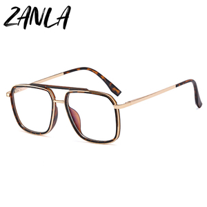 Marco de anteojos de goma dorada Marco de anteojos de doble haz de moda para hombres y mujeres Nuevo Marco de prescripción óptica de luz azul - Product Image 3