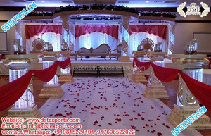 Elegante fuente de cristal de fibra para boda, Mandap de diseño elegante para boda, nuevos pilares - Product Image 6