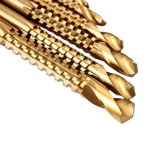 High-Speed Steel Saw Tooth Twist Drill Bit 3-8mm Hex Shank Titanium Plated Woodworking Drill Set - Product Image 2