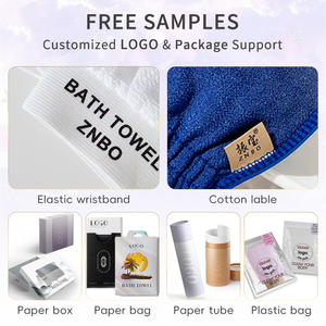 قفاز تقشير من ألياف الفسكوز الأرجواني الناعم بشعار مخصص للاستحمام ، مادة إسفنجية مصنوعة من الجلد الميت الجاف - Product Image 6