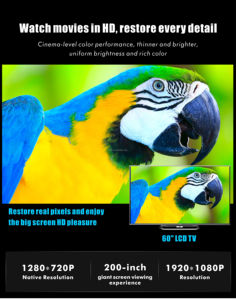 Máy Chiếu LED 2020 T6 Thịnh Hành, Máy Chiếu Led 3000 Lumen Cùng Màn Hình, 720P Di Động Với Điện Thoại Thông Minh, Máy Chiếu LED Nhỏ - Product Image 5