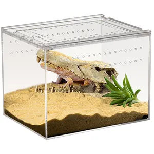 2024 Small Climbing Pet Breeding Box Acrylic Reptile Feeding Case Spider Lizard Breeding Tank