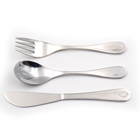 Ensemble de couverts pas cher (cuillère, fourchette, couteau) en acier inoxydable, style classique, populaire pour les restaurants, style sud-américain