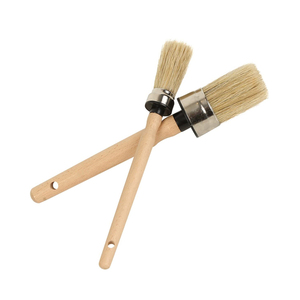 Brosse circulaire en poils de sanglier naturels, brosse de détail automobile, brosse ronde pour <span class=keywords><strong>peinture</strong></span> avec manche en bois verni - Product Image 2
