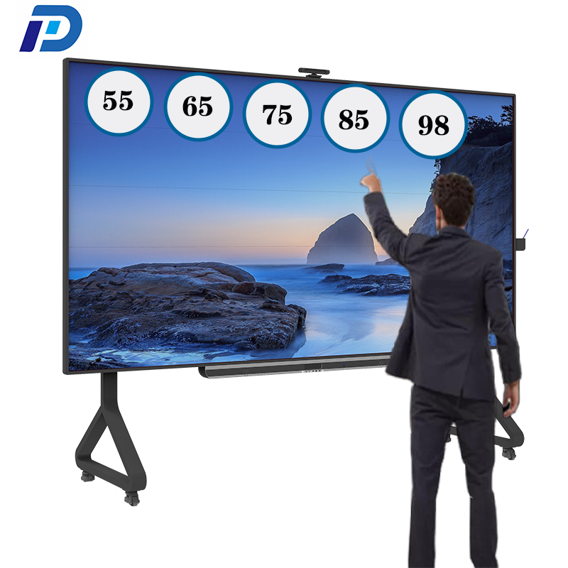 Интерактивная доска 4k Uhd 55 дюймов с сенсорным экраном, плоская панель, смарт-плата со стендом, Офисная встреча в классе