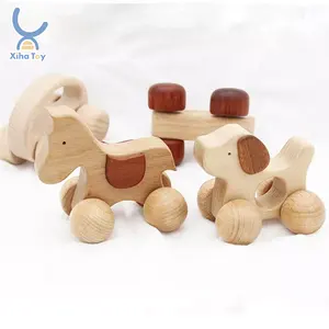 XIHA Großhandel Kindergarten Montessori Material Holz Kinderspiel zeug Auto Holz spielzeug Track Holz Push Toy