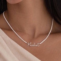 Collar con Nombre Personalizado, Colgante con Nombre Personalizado, Collar con Cadena Tipo Tenis, Joyería Delicada con Nombre, Regalo para Ella