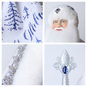 تصميم جديد لدمية ديد موروز وسنيغوروتشكا الروسية الراقصة الموسيقية باللونين الأزرق والأبيض، لعبة كهربائية من مصنع SOTE موديل 1315B - Product Image 6