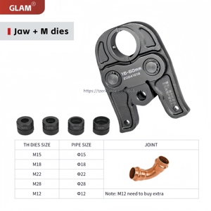 Cabezal de Herramienta de Prensado Hidráulico Industrial Glam para Tuberías, Prensa Universal para Bricolaje, Mordazas para Pex, Cobre, Perfiles TH/U/V/M/<span class=keywords><strong>VAU</strong></span>/VUS - Product Image 5