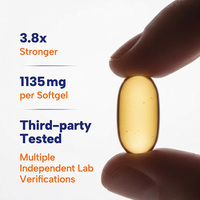 Huile de poisson oméga-3 avancée 1135 mg, triple concentration pour la santé cardiaque et le soutien du système immunitaire, capsules premium EPA DHA, 60 unités